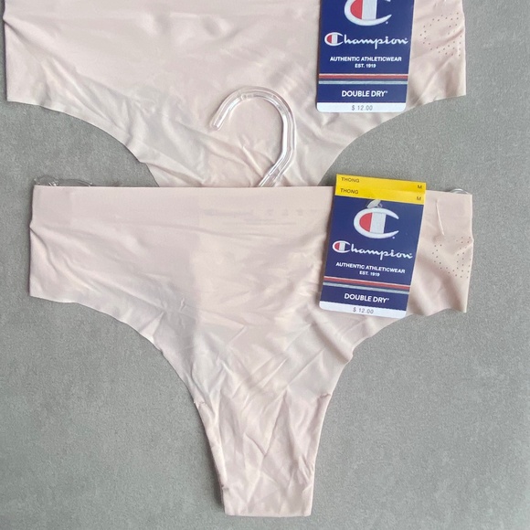 LOT OF 2 CHAMPION DOUBLE DRY Thongs in Blush Color Size Medium NWT - Picture 11 of 11